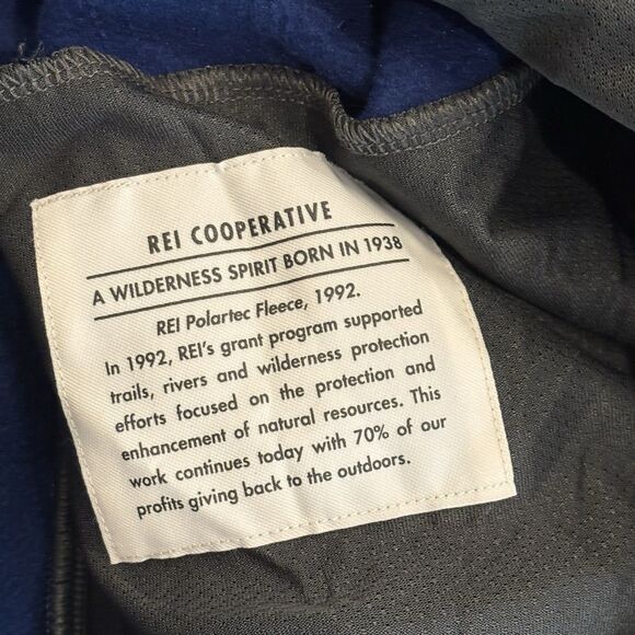 Vintage REI Jacket Mens XXL Blue Polartec Fleece Full Zip Outdoor 90s Retro Hike - Picture 8 of 9